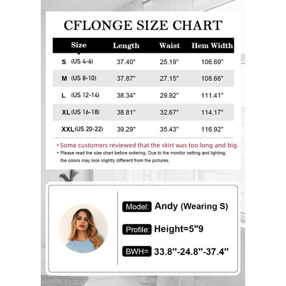 Women's 2024 Bohemian Long Skirts Flowy High Waist A Line Maxi Skirts for Women - Picture 6 of 9